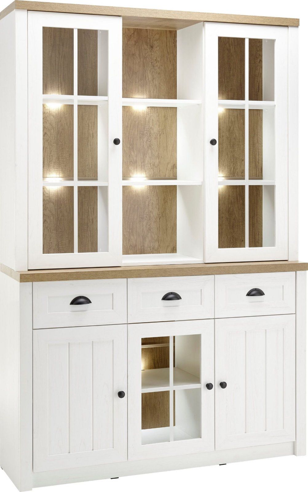 Home affaire Buffetschrank »Beauvais«, Höhe ca. 198 cm in weiß Pinie