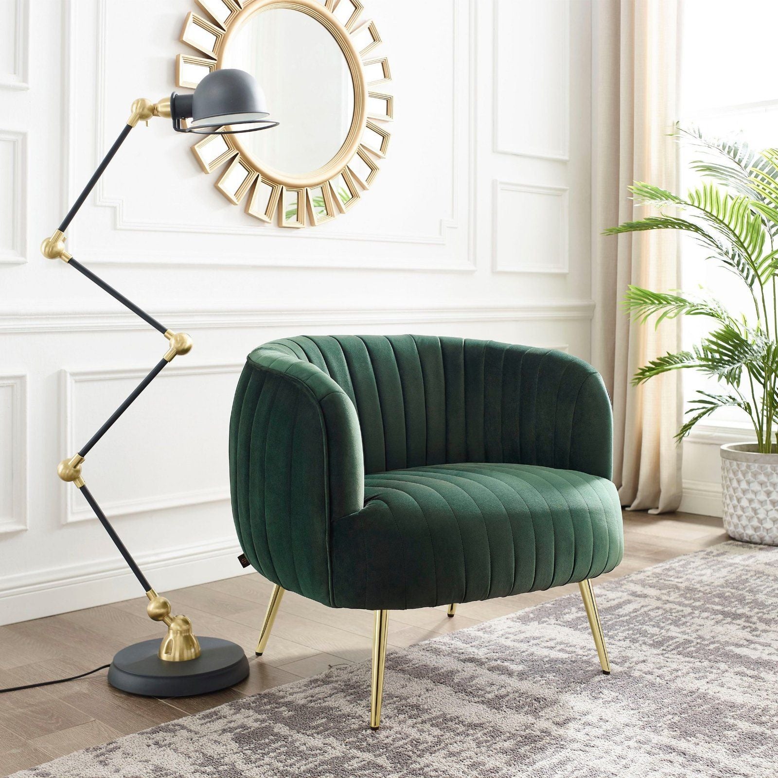 Cocktailsessel »Eveline«, Luxus-Microfaser, mit goldenen Füßen