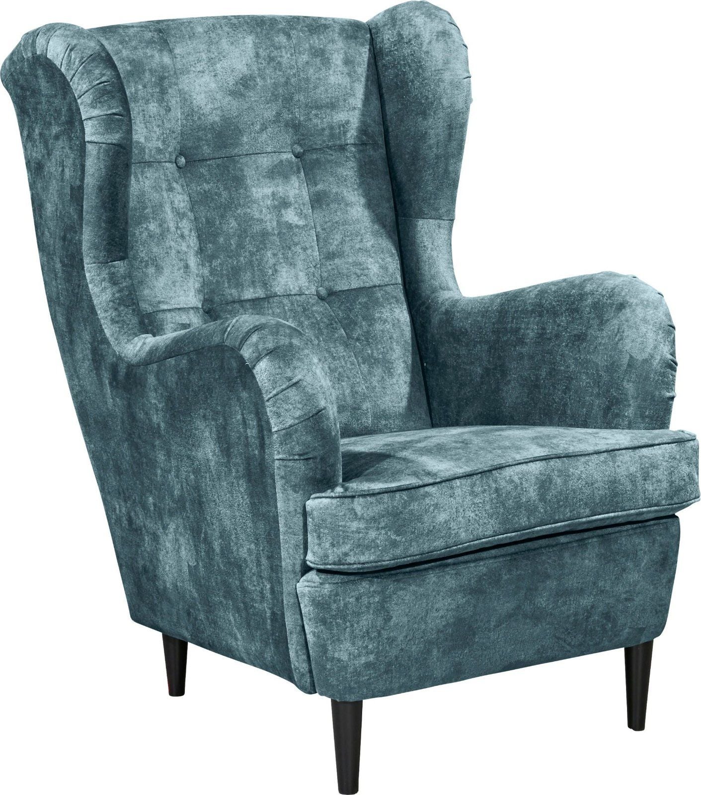 Ohrensessel Oskar Microvelours, Farbe smokeblue