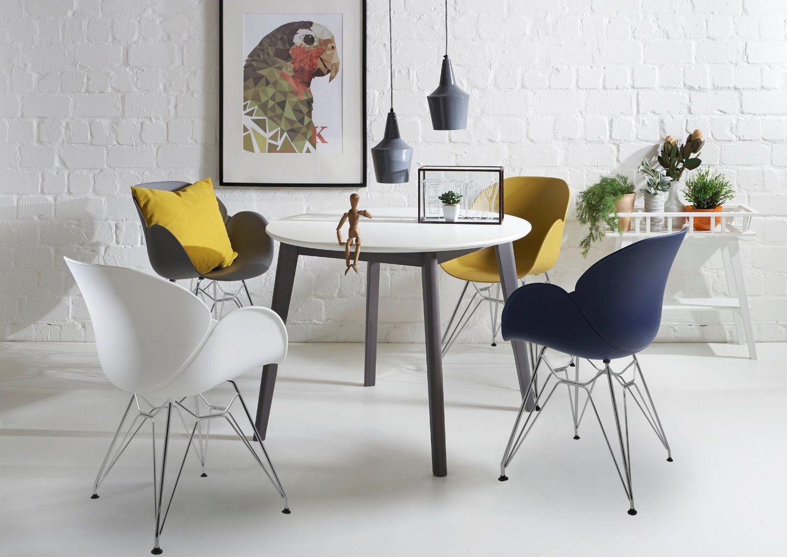 NIEHOFF SITZMÖBEL Schalenstuhl SUSHI 4er set mit Trapezgestell