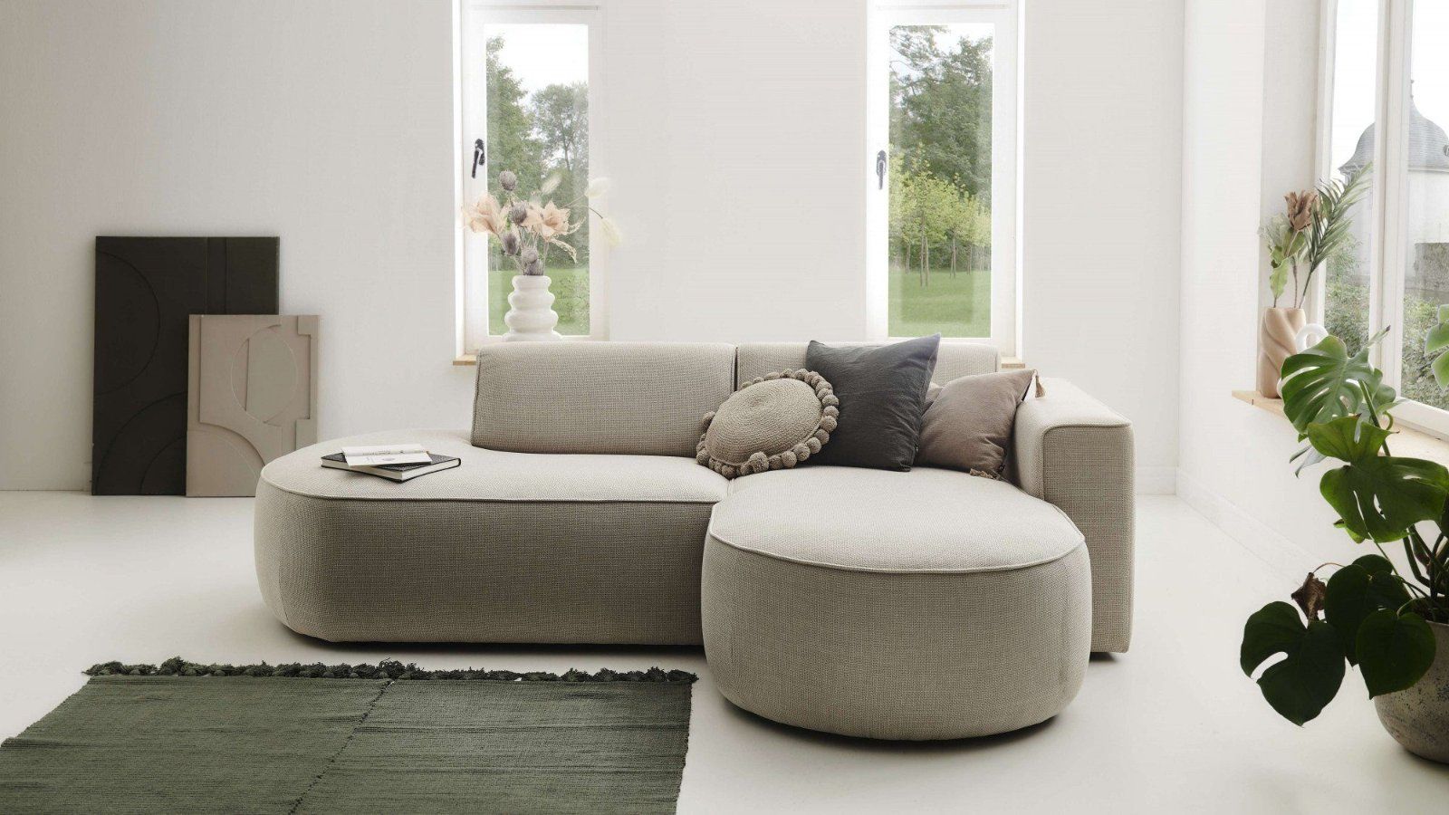 andas Ecksofa Tisso, sandfarben, kompaktes Sofas, modernes, ansprechendes Design
