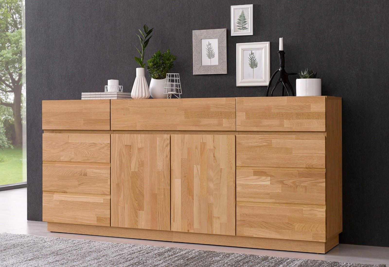 Home affaire Sideboard, Breite 180 cm Eiche teilmassiv