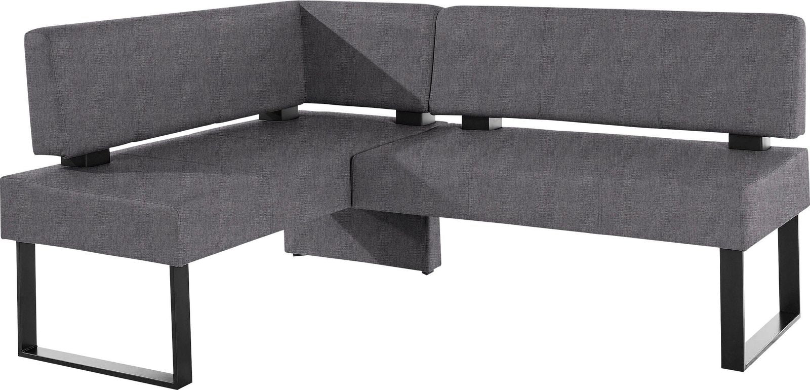 Home affaire Eckbank Oliver, mit Metallgestell, Strukturstoff grau
