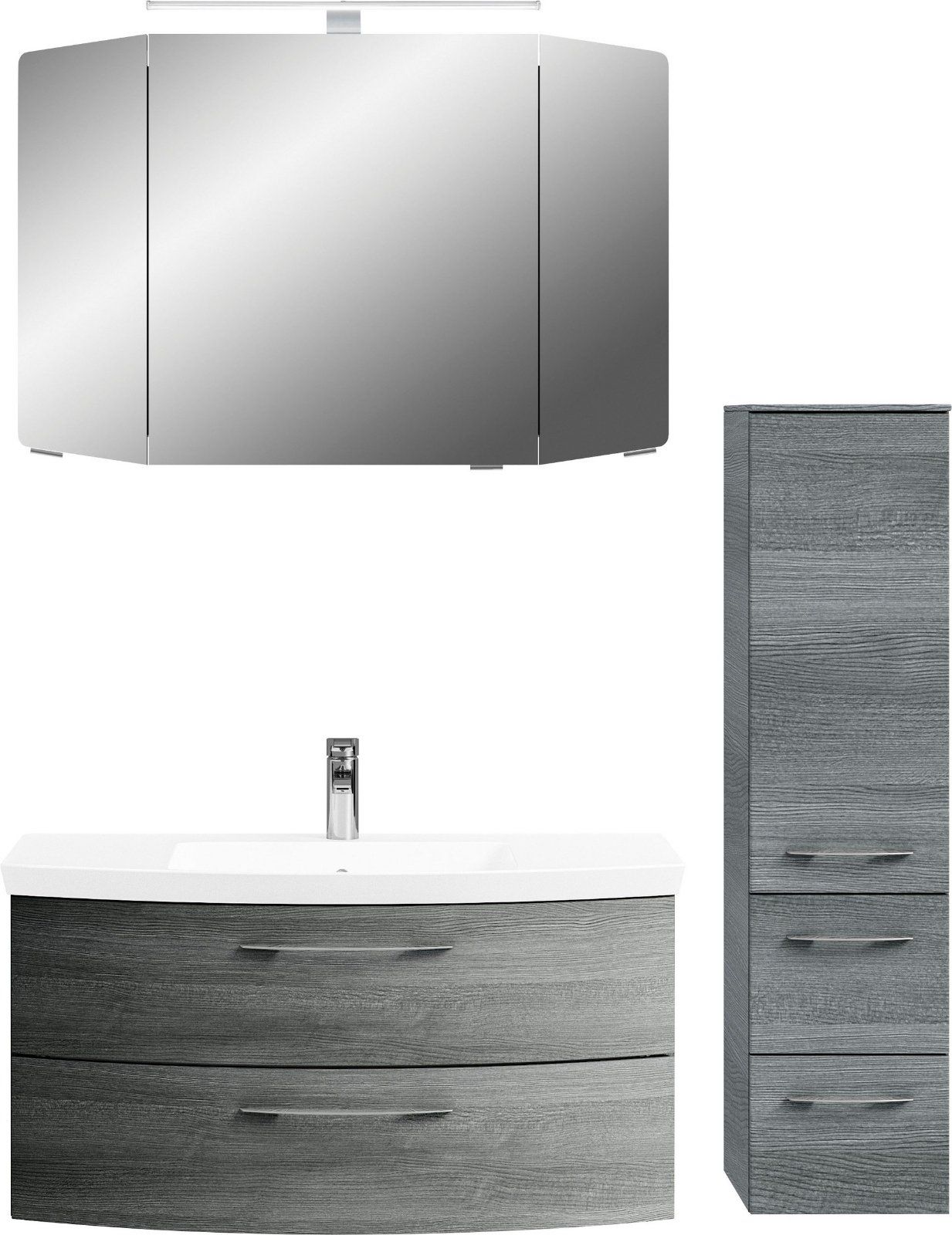 PELIPAL Badmöbel-Set Cassca Sprint, (4-St) Graphit Struktur