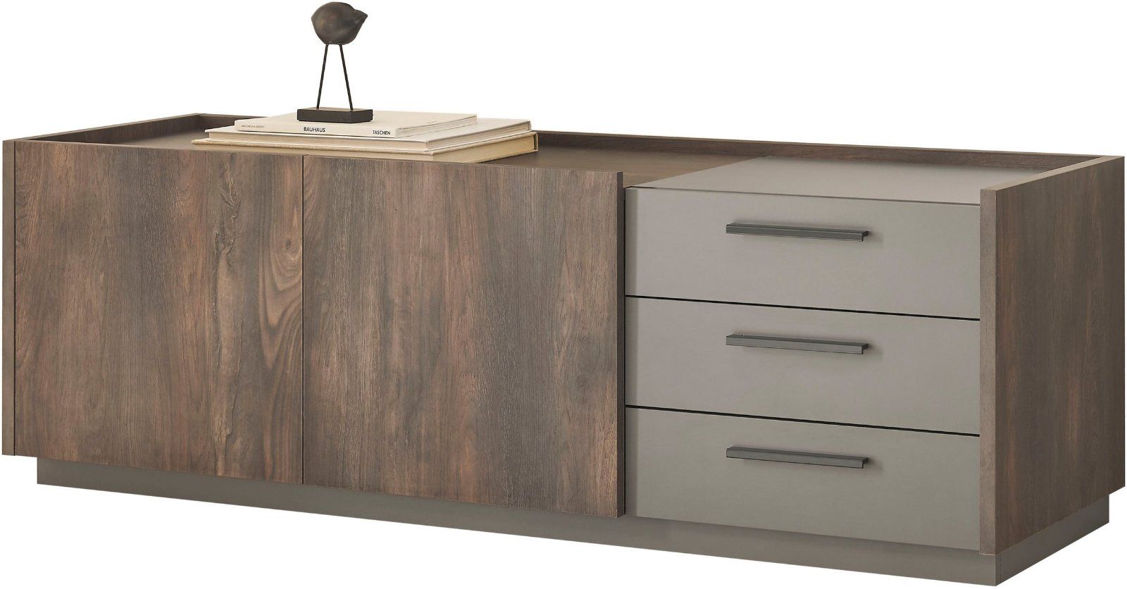 Lowboard »LARGO« Thermo Oak Dekor, Applikation Anthrazit