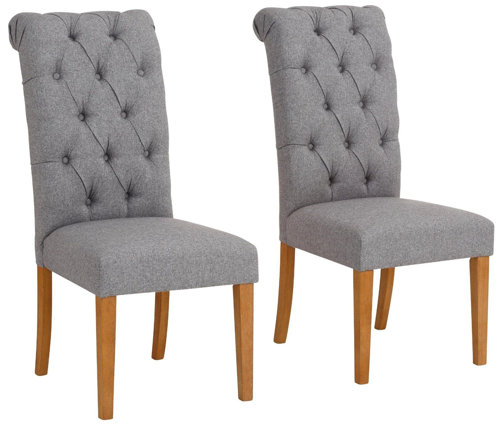 Esszimmerstuhl »Liao« 2er-Set Webstoff-Struktur grau