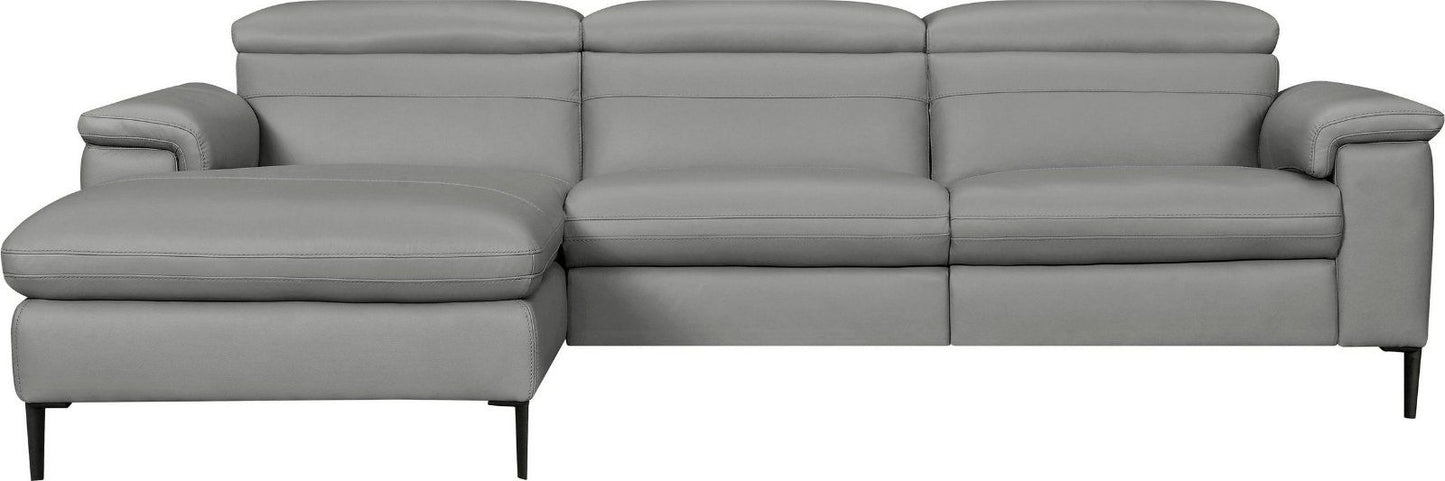 Ecksofa Sacramento elektrische Relaxfunktion Leder dunkelgrau