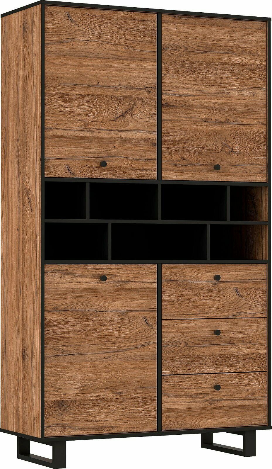 Highboard »Sewill« in Eiche / schwarz