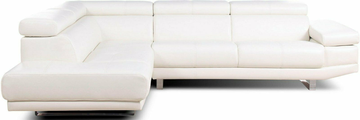 Places of Style Ecksofa Luxus-Kunstleder cremeweiß Ottomane links