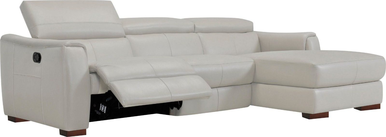 Places of Style Ecksofa Jameson mit Relaxfunktion Leder hellgrau
