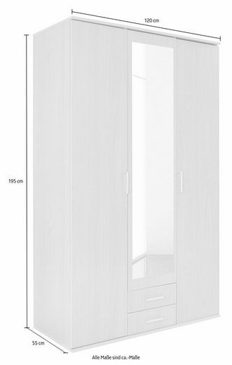 Kleiderschrank »Karl« mit Spiegel in weiß