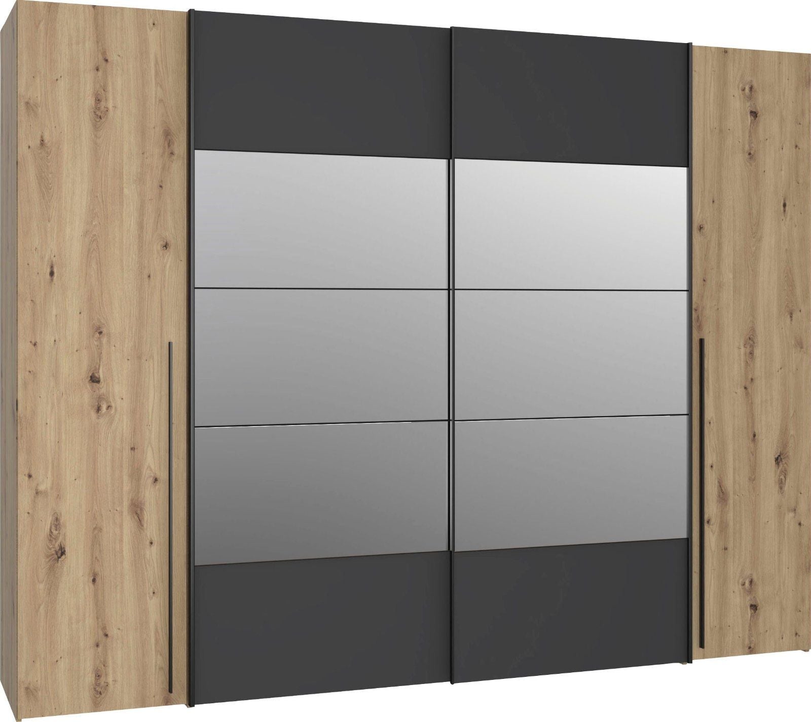 Dreh- und Schwebetürenschrank Rayong 270cm mit Spiegel