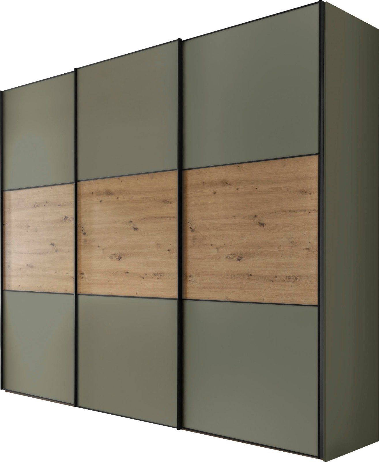 STAUD Schwebetürenschrank Includo 280cm in Dekor salbei/Artisan Eiche