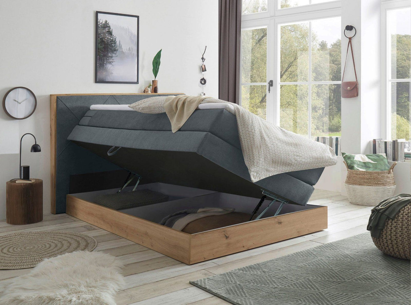 Boxspringbett Bellevue, inkl. Bettkasten und Topper 120x200cm
