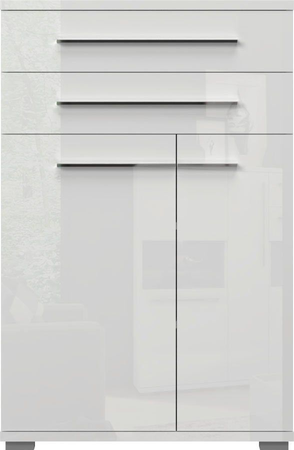 Places of Style Schuhschrank »Piano« Kristallweiß hochglänzend