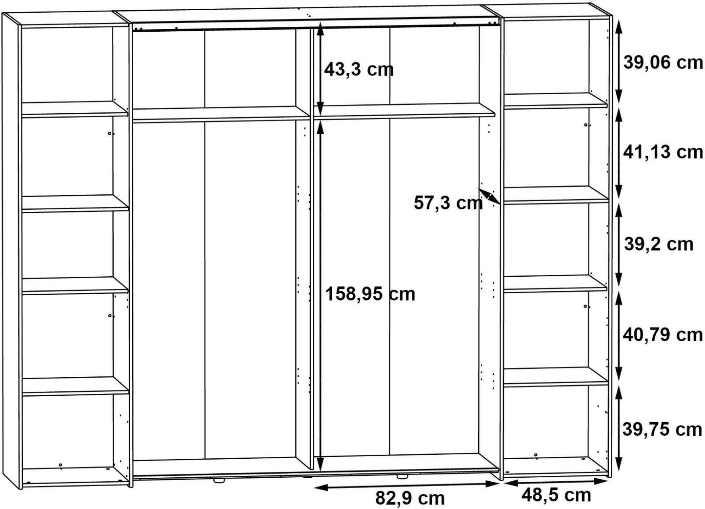 Dreh-/Schwebetürenschrank »Narago« 270cm Artisan-Eiche