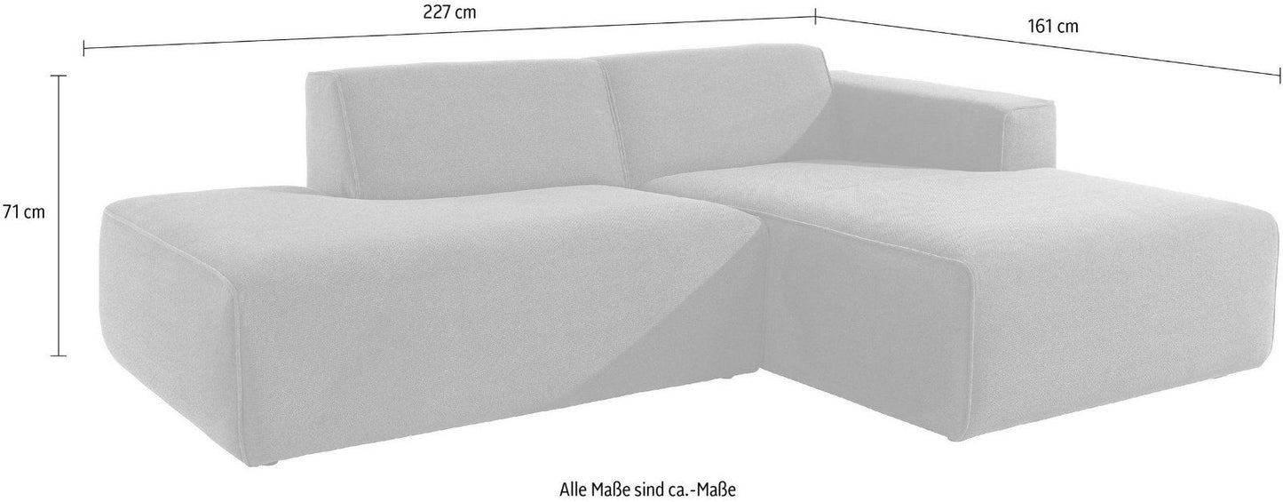 andas Ecksofa »Noord« Struktur Farbe: weinrot