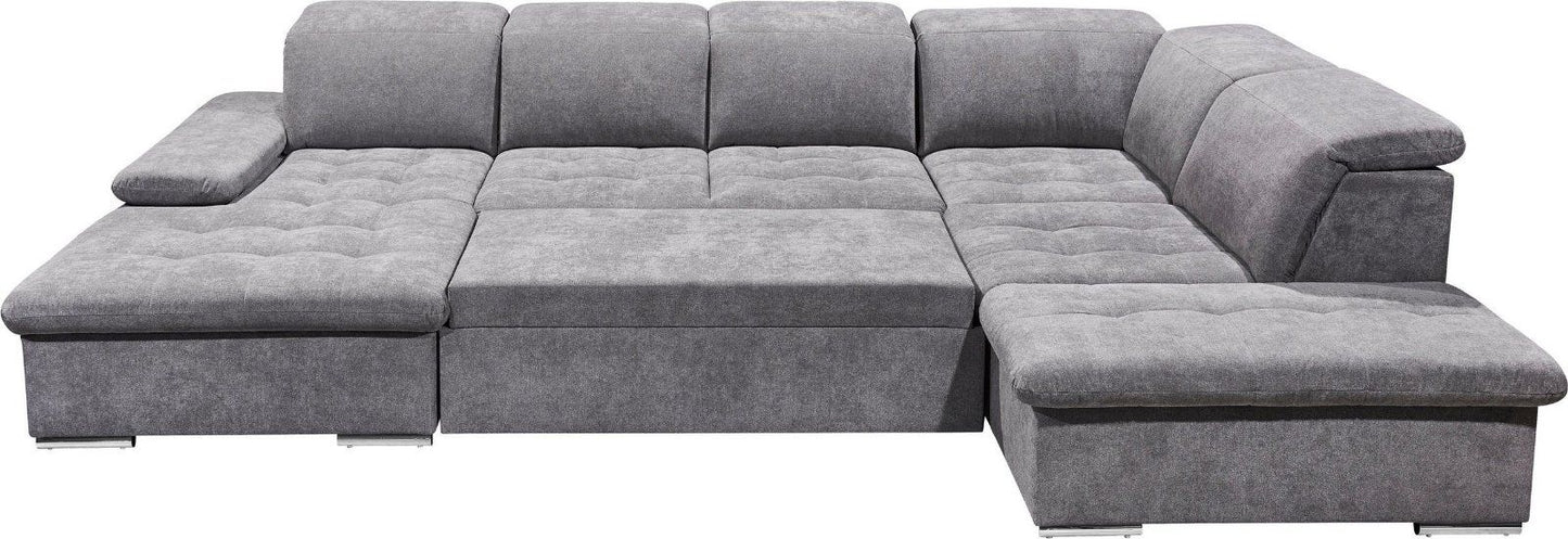 Wohnlandschaft »Wayne« mit Bettfunktion und Bettkasten dunkelgrau