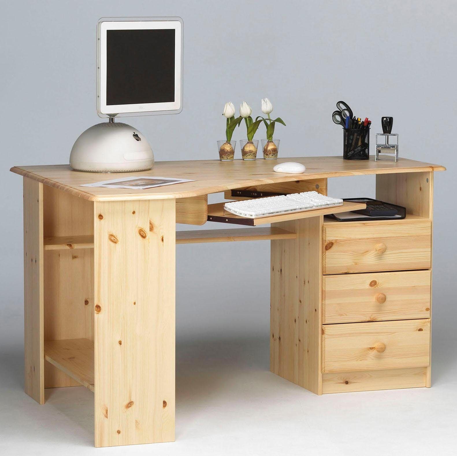 Home affaire Eckschreibtisch »Kent«, Breite 133 cm natur geölt