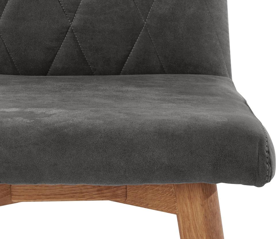 Esszimmerstuhl »Brest« 2er-Set Microfaser - Eiche Massivholz