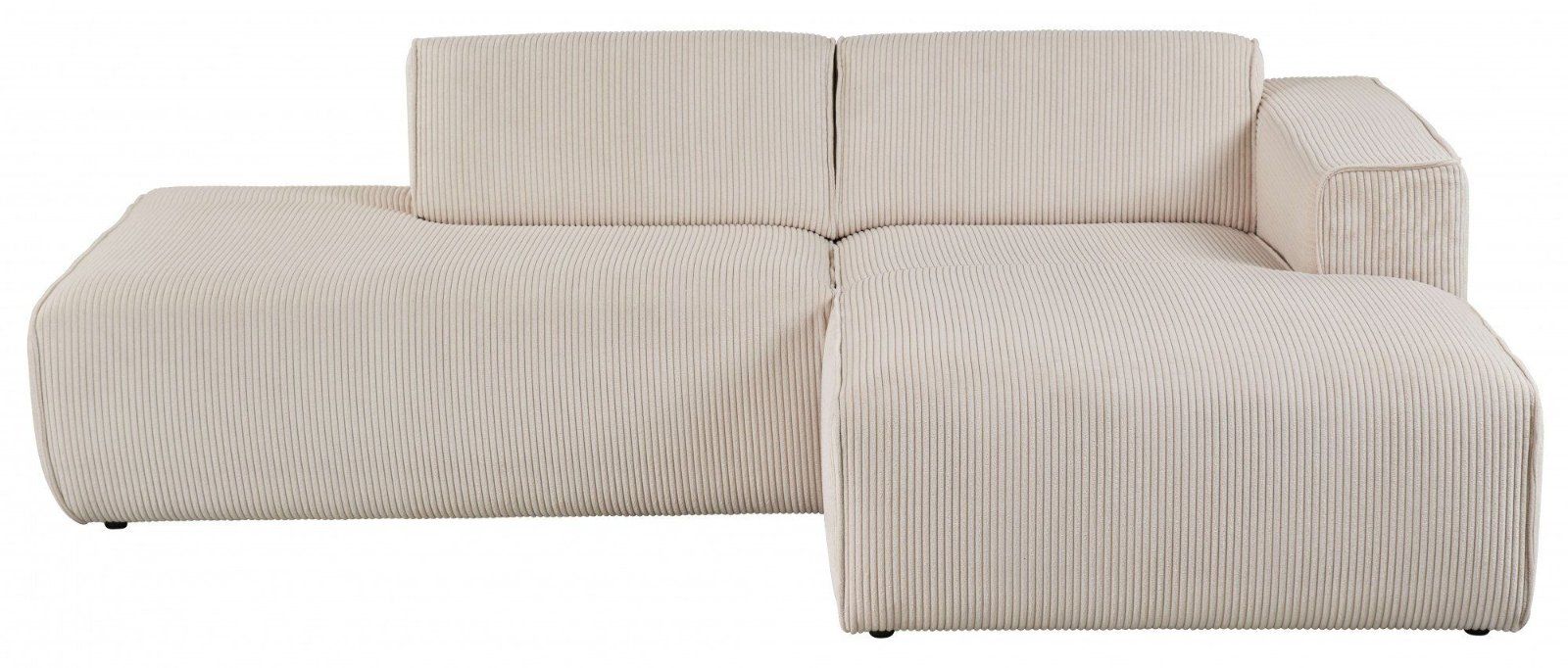 andas Ecksofa Noord mit Kedernaht, in Cord cream Recamiere rechts