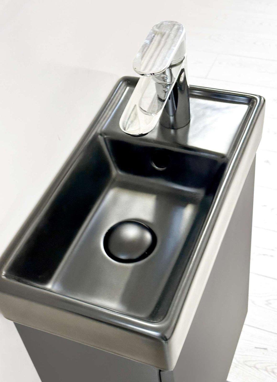 Waschtisch Mini Breite 40cm, mit Soft-Close-Funktion in graphite