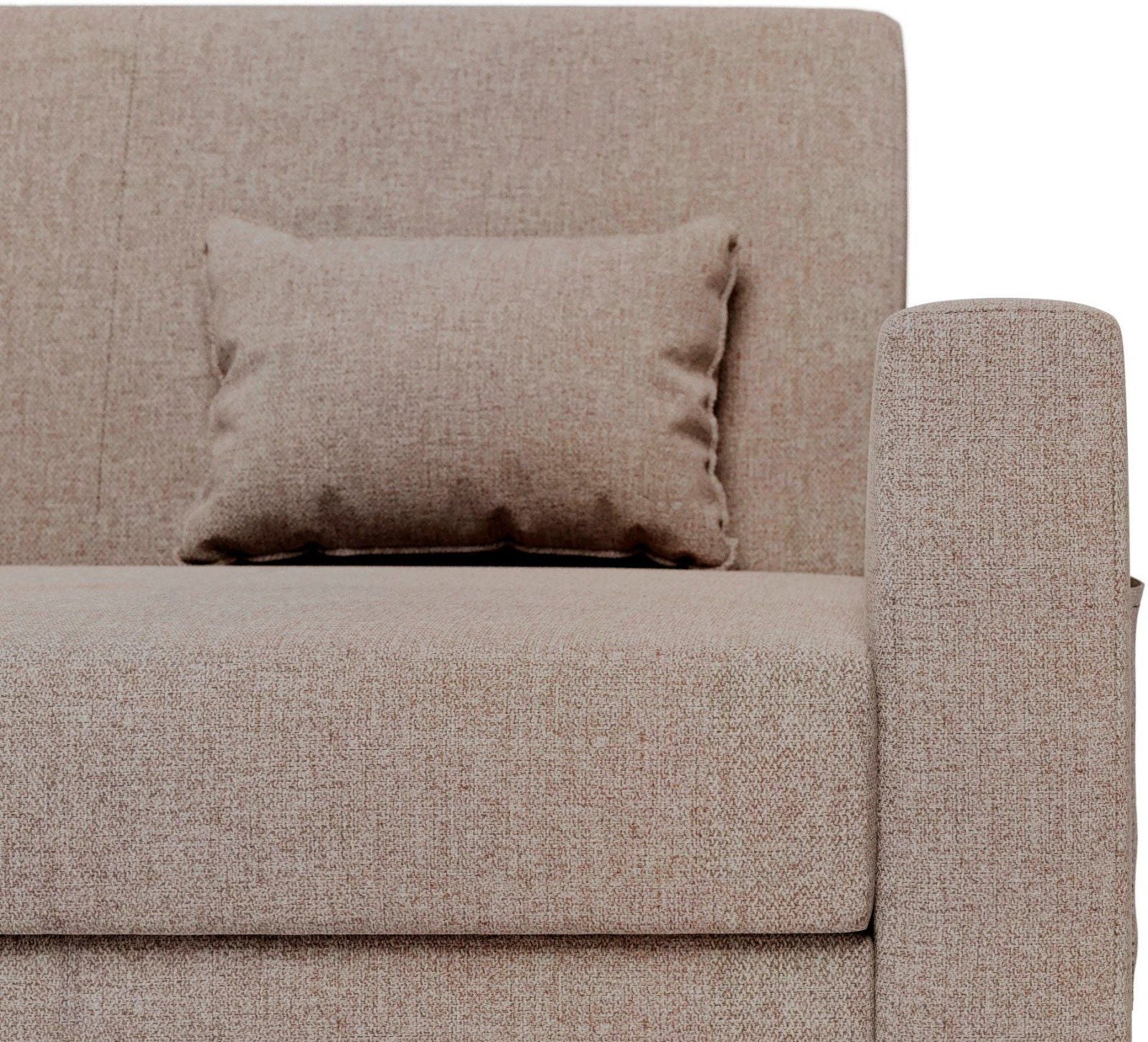 Schlafsofa Ravena mit Bettfunktion, Webstoff beige