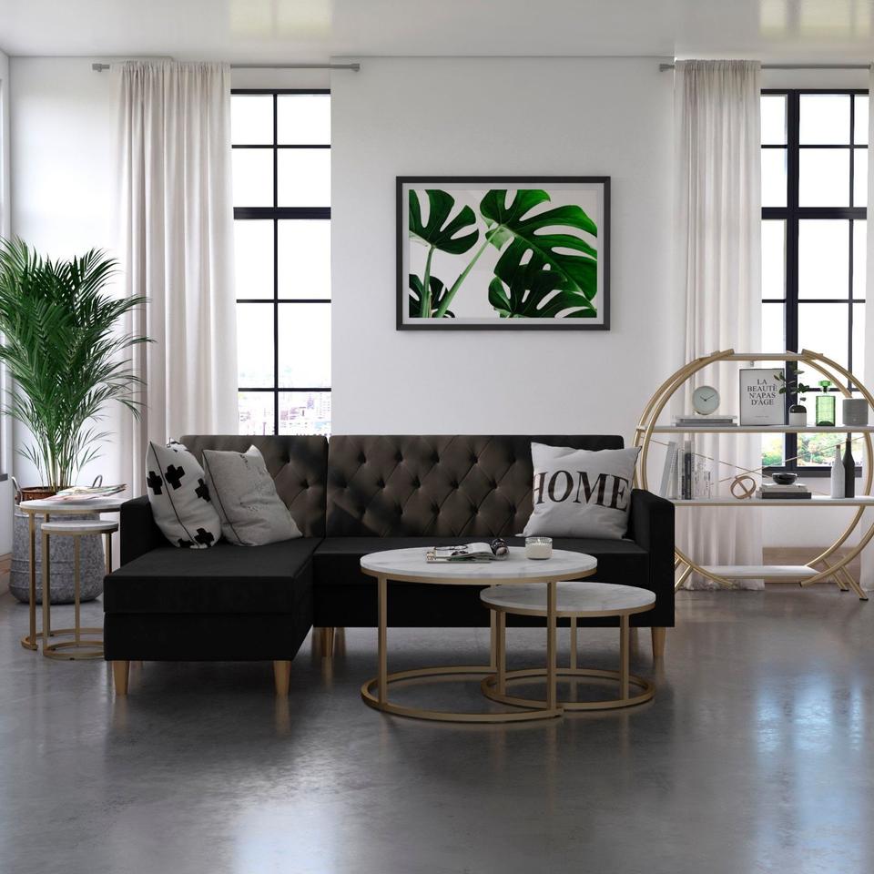 Couchtisch »Amelia« Set 2 tlg. bronzefarbenes Gestell