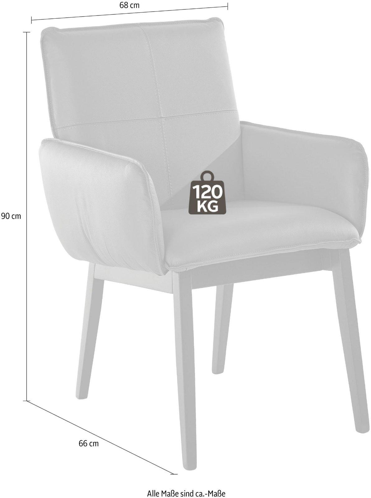 Armlehnstuhl Set 4 Stück von Home affaire in Leder anthrazit