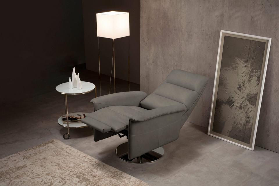 EGOITALIANO Designsessel Kelly, steingrau, Luxus-Microfaser-Leder