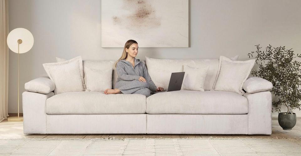 Big-Sofa »Soft&Cosy XL« Mega-Sofa, Cord cream