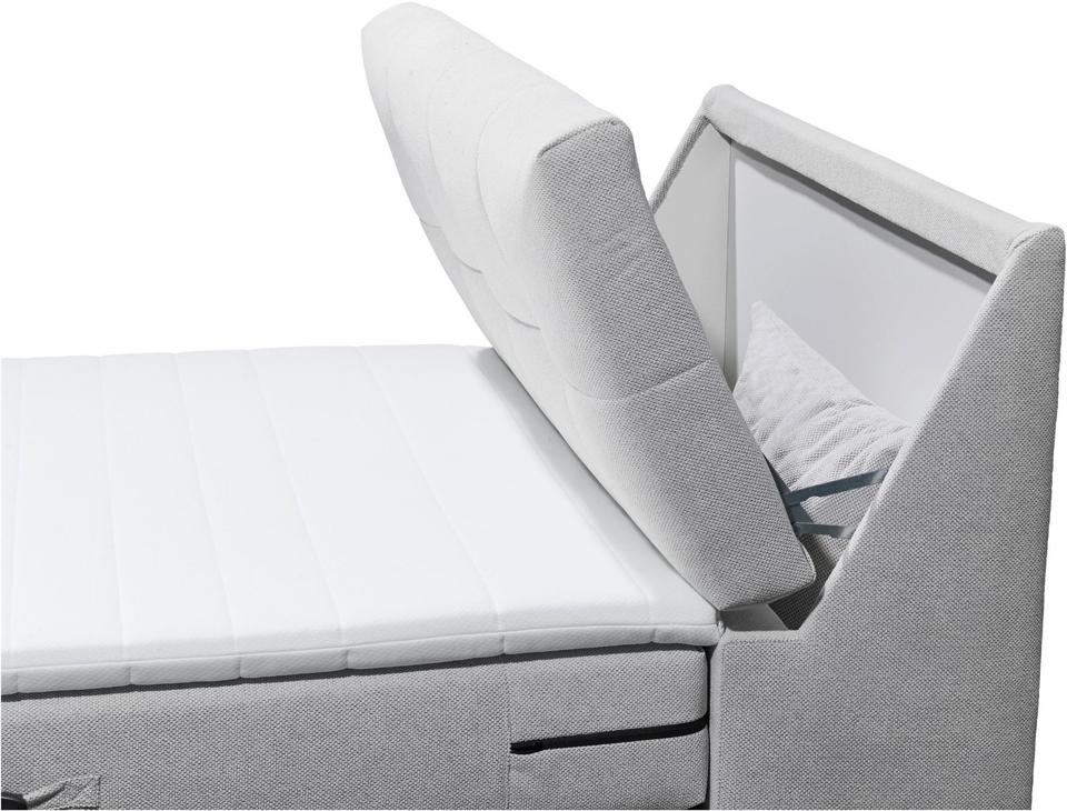 Boxspringbett »Toulouse« inkl. Motor, inkl. Stauraum im Kopfteil