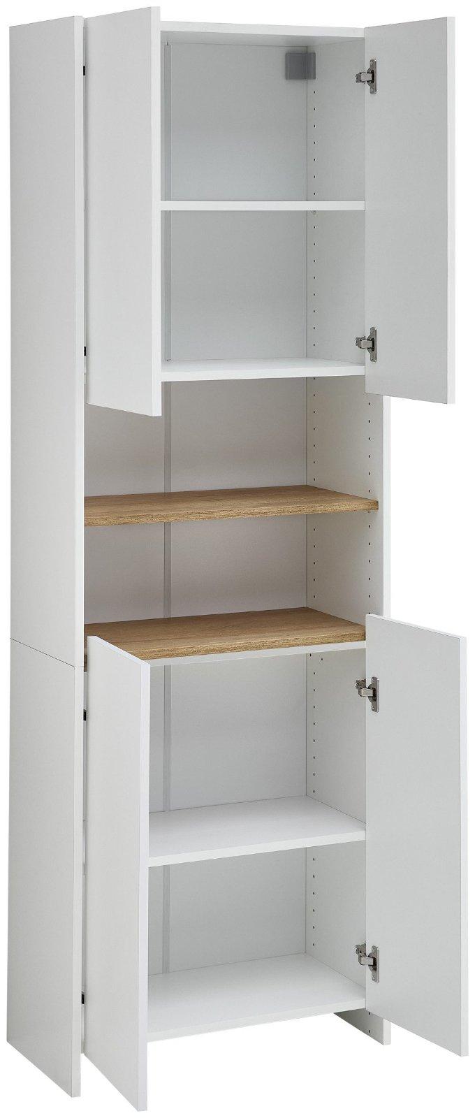 SAPHIR Hochschrank Quickset 100, Badschrank Weiß Glanz