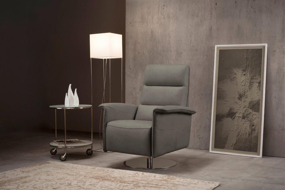 EGOITALIANO Designsessel Kelly, steingrau, Luxus-Microfaser-Leder