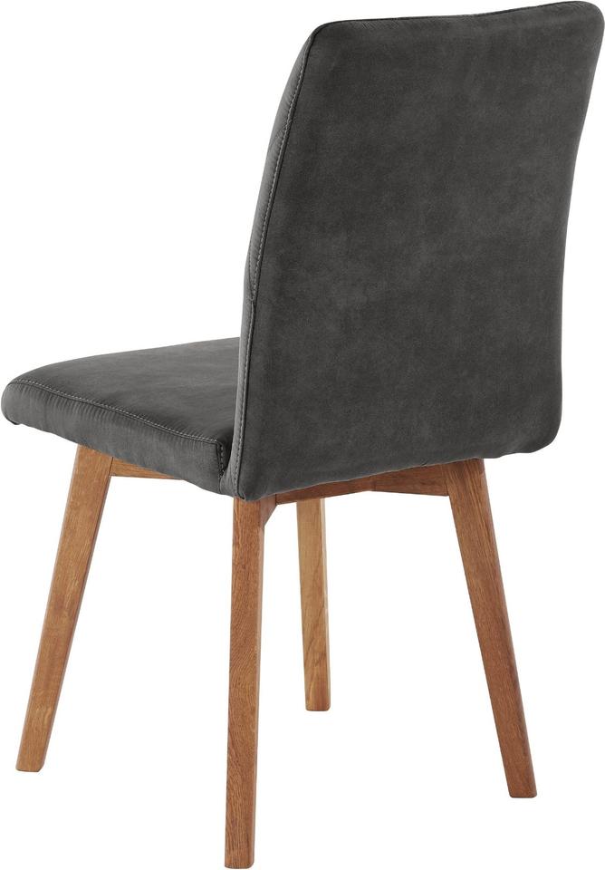 Esszimmerstuhl »Brest« 2er-Set Microfaser - Eiche Massivholz