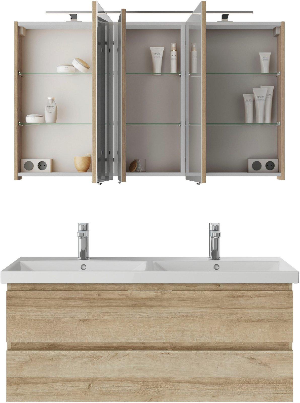 Badmöbel-Set Serie 4035 2-teilig mit LED-Spiegelschrank