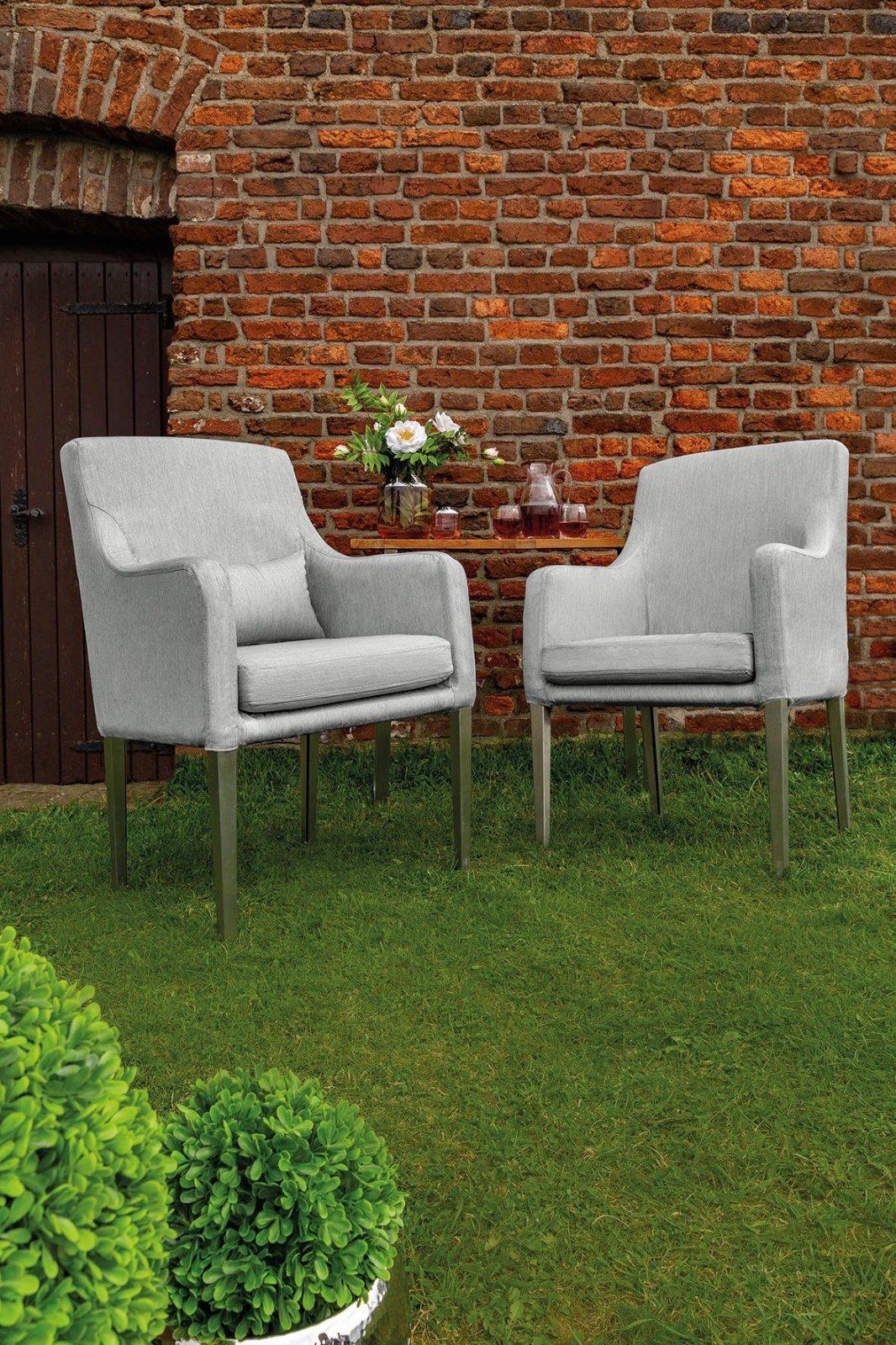 Polsterstuhl-Set VIGO, 4Stück für Outdoor geeignet,hellgrau