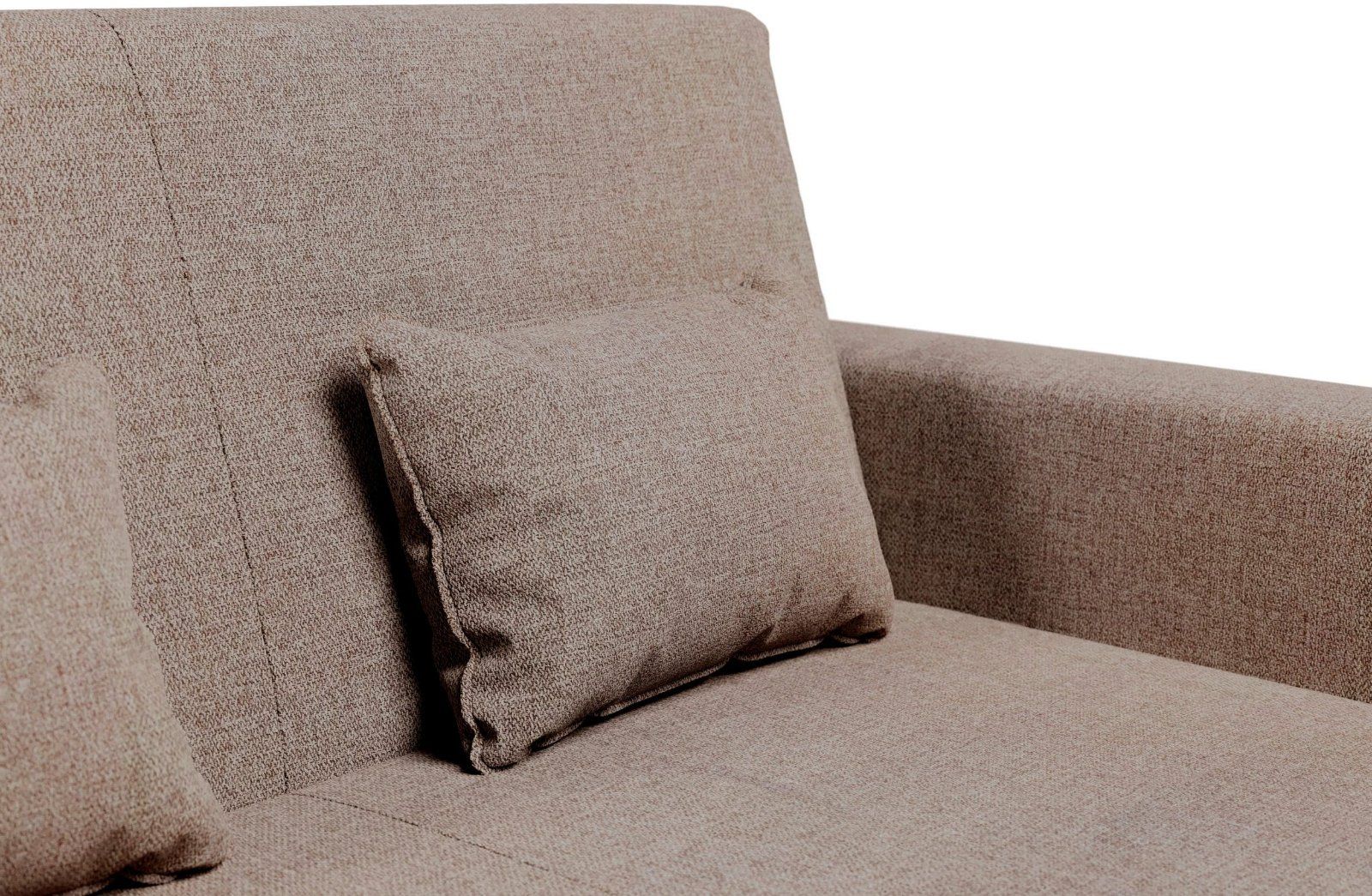 Schlafsofa Ravena mit Bettfunktion, Webstoff beige