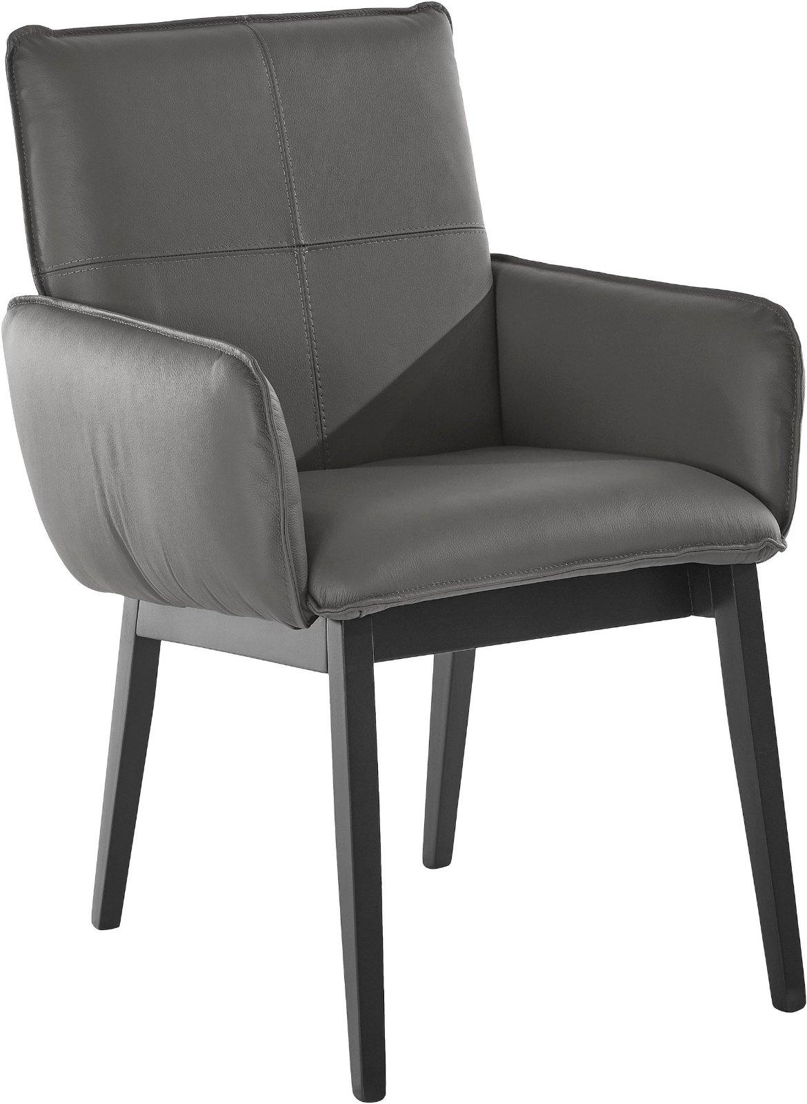 Armlehnstuhl Set 4 Stück von Home affaire in Leder anthrazit