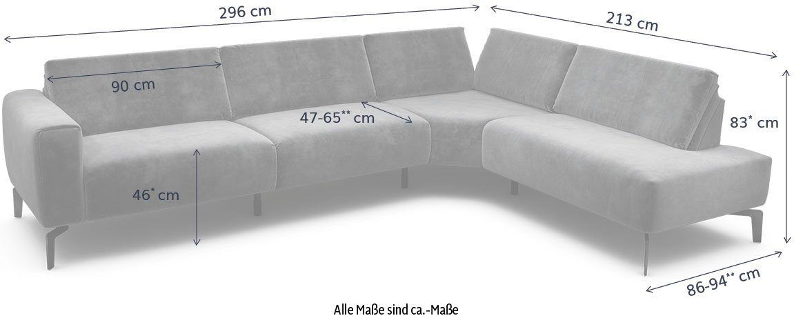 Sensoo Ecksofa »Cosy1« in naturel sambia und Luxus-Mikrofaser Bezug