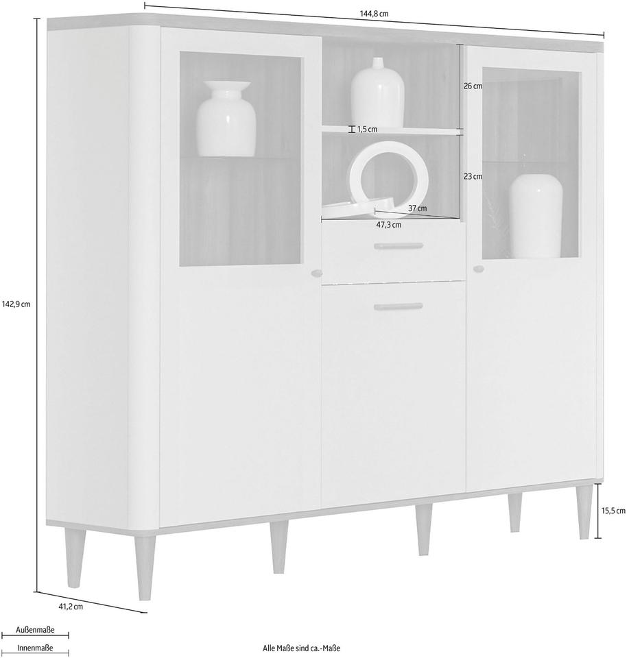 Vitrine »Lacetti« in Valencia Eiche / Sand