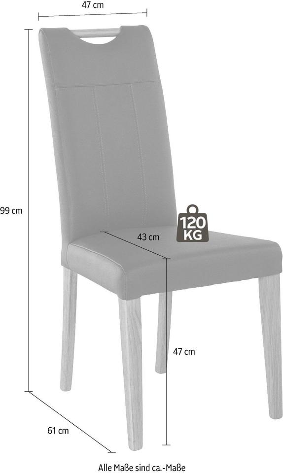 Stuhl-Set »Roberta« Echtleder-Massivholz 4 Stück