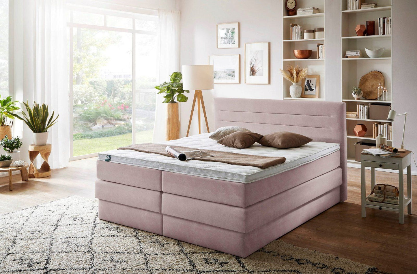 Schlafkomfort Boxspringbett »Berlin«, 180cm, inkl. Bettkasten und Topper