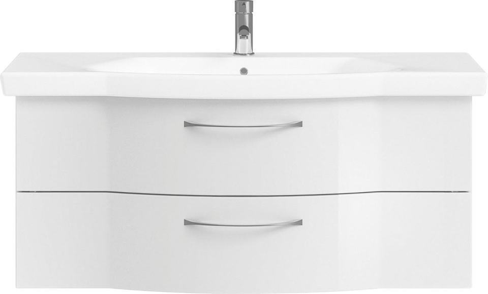 Badmöbel-Set 6005 Sprint mit LED 122 cm breit Weiß Hochglanz