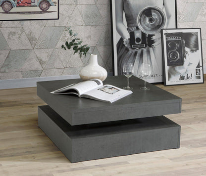 Couchtisch, mit drehbarer Tischplatte in beton dunkel