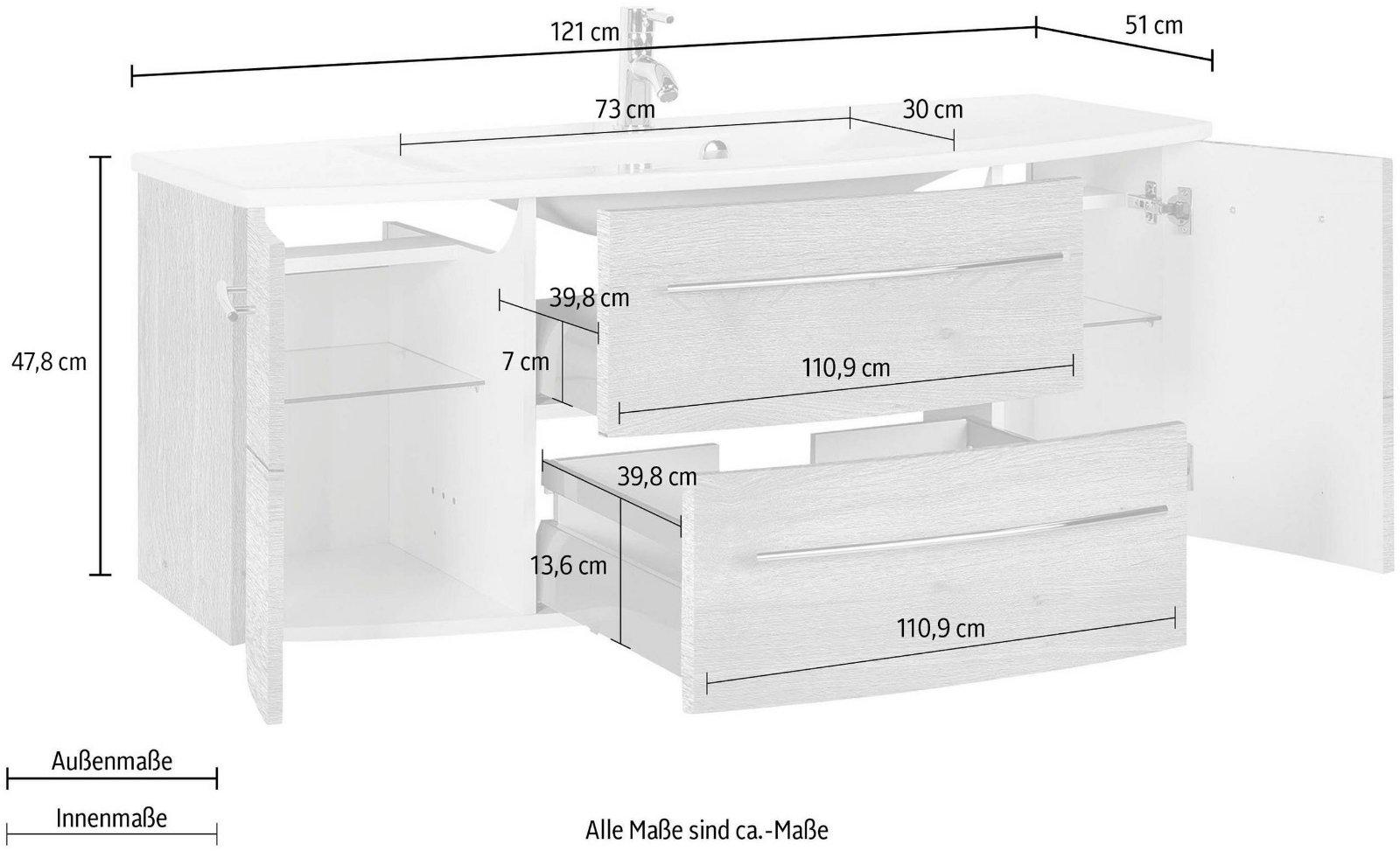 Badmöbel SAPHIR 3040 Mineralmarmor / anthrazit-Granit Grau