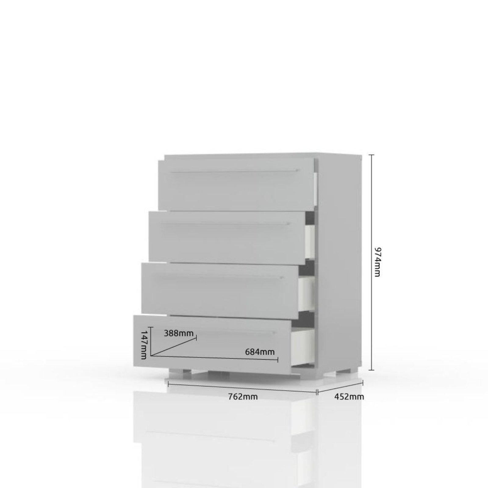 Schubladenkommode Piano, beige Hochglanz