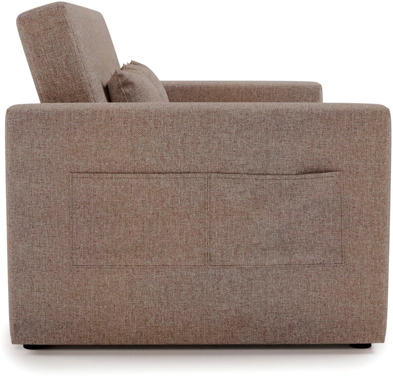 Schlafsofa Ravena mit Bettfunktion, Webstoff beige