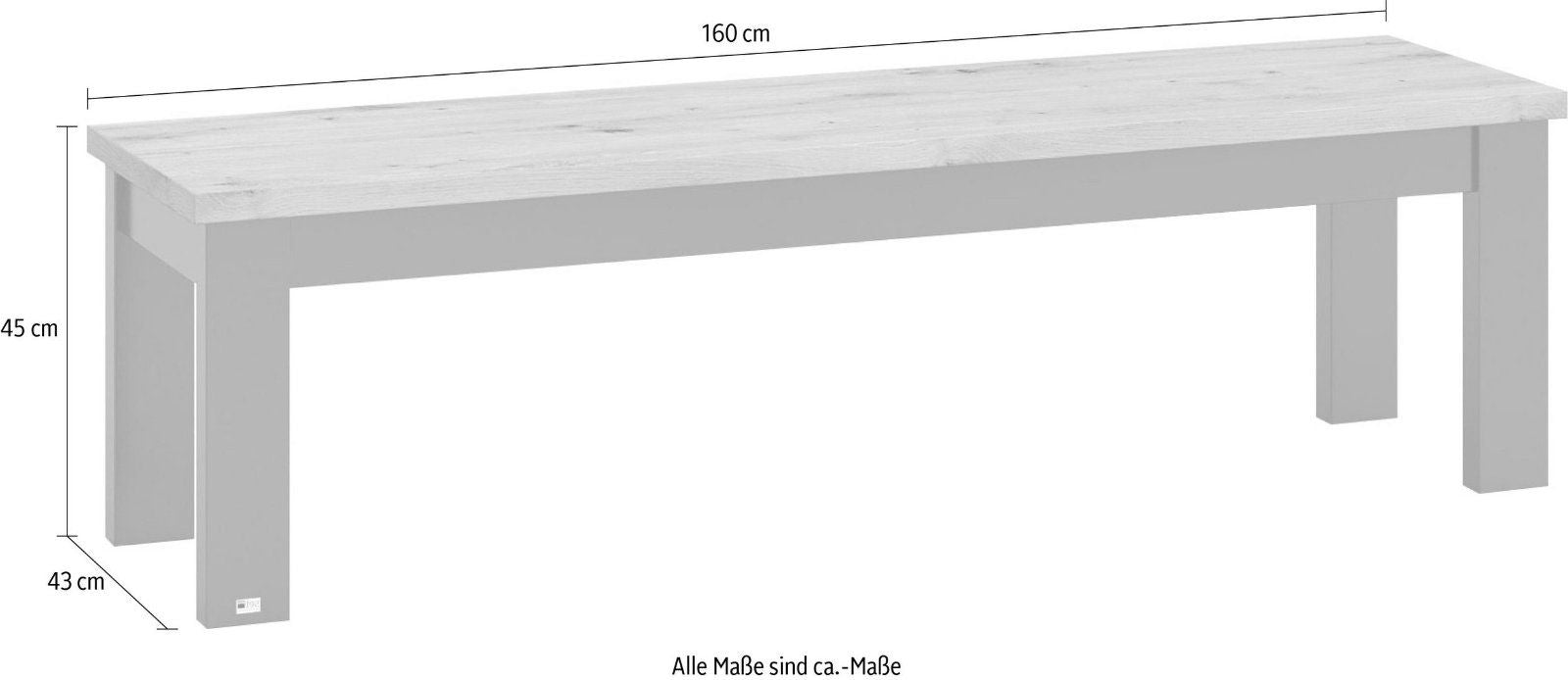 set one by Musterring Sitzbank york, Typ 61, Breite 160 cm, Farbe artisan-eiche