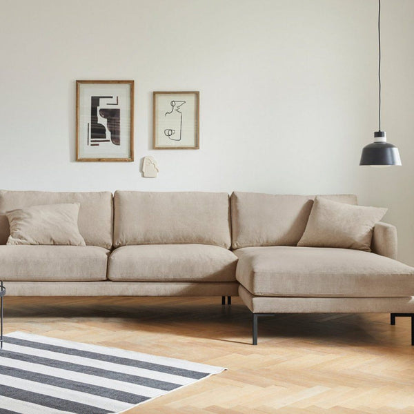 Andas Ecksofa »Stellan«, Luxus-Microfaser in popular Lederoptik cream